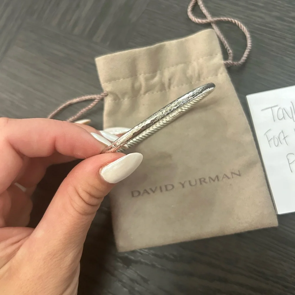David Yurman Sterling Silver Bangle Cable Bracelet - Picture 3 of 8